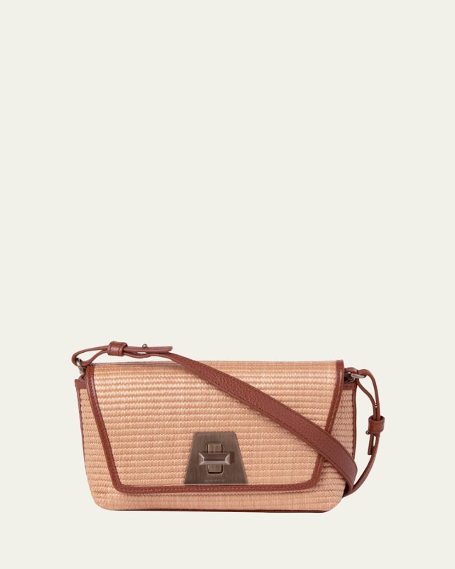 Anouk Little Day Bicolor Raffia Crossbody Bag